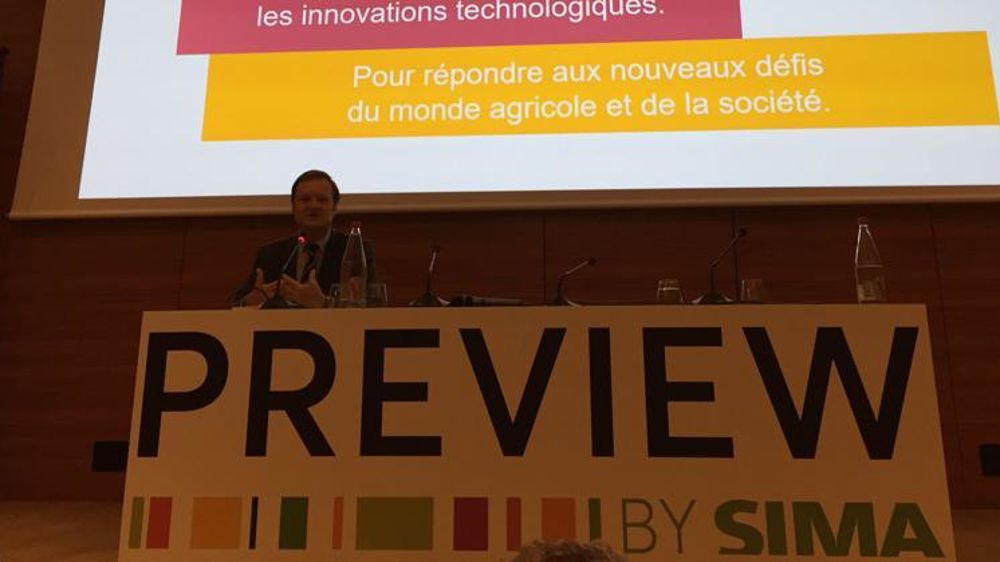 Frédéric Martin, président d’Axema et du Sima, présente les grands objectifs du Sima 2019. © L. Coassin/GFA